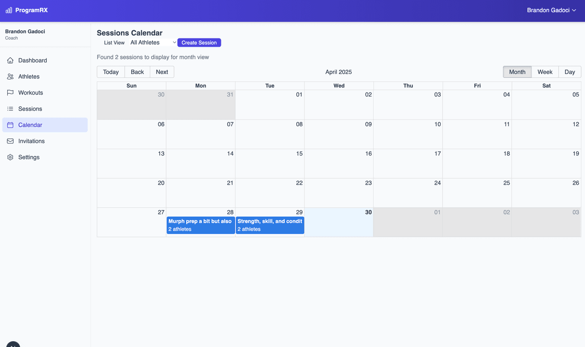 Training balance visualization