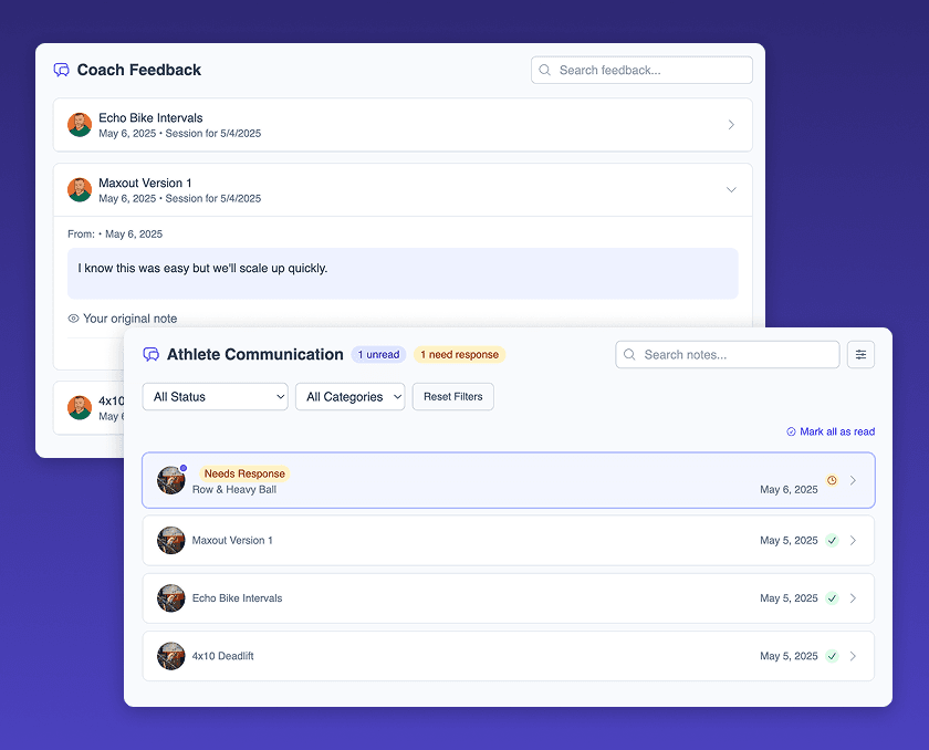 ProgramRX Coach Feedback Interface